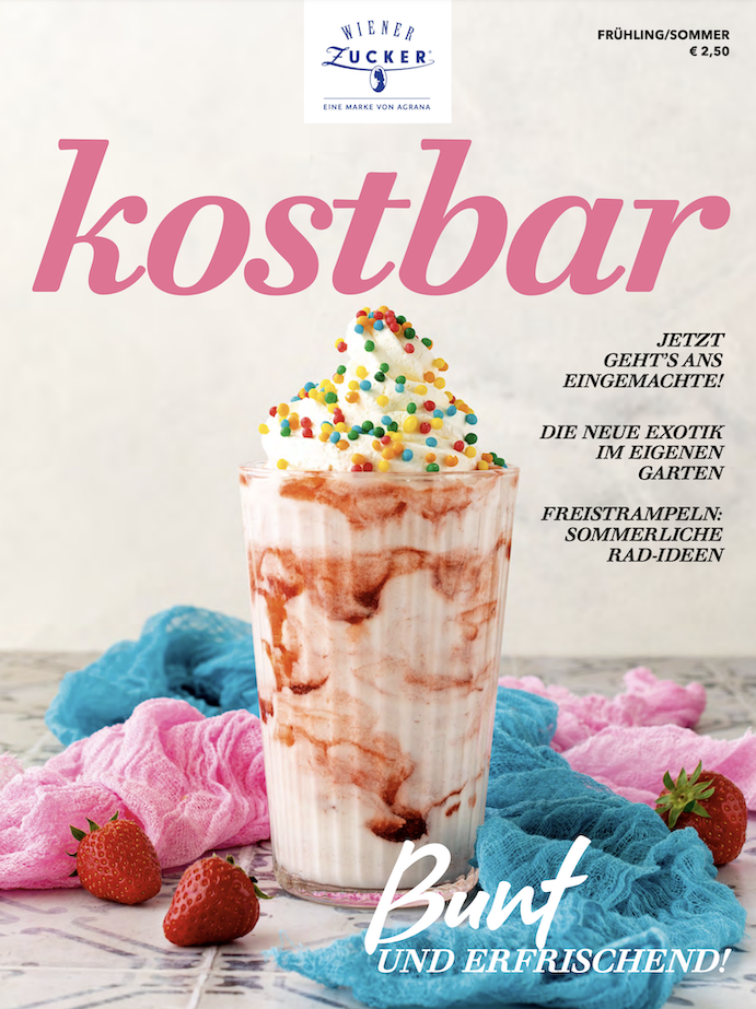 kostbar Magazin Titelbild fotografiert von Foodfotografin Verena Pelikan fuer Wiener Zucker